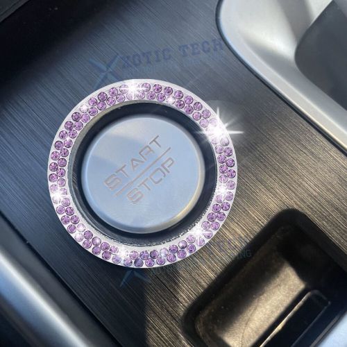 Crystal Glitter Auto Push to Start Button Circle Ring Accessories For Girl Women, US $8.98, image 3