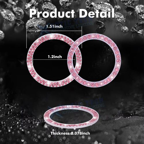 Crystal Glitter Auto Push to Start Button Circle Ring Accessories For Girl Women, US $8.98, image 23