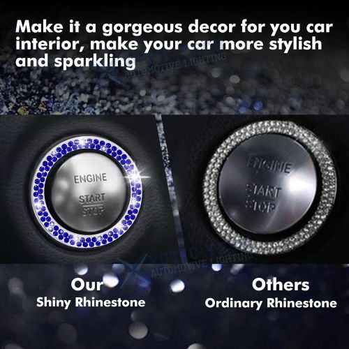 Crystal Glitter Auto Push to Start Button Circle Ring Accessories For Girl Women, US $8.98, image 25