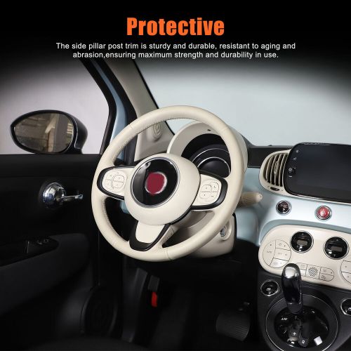 ABS Mat Black Car Steering Wheel Trim Cover Frame For Fiat 500 2016-2023-, US $, image 8