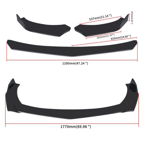 For Ford Mustang GT new Car Front Bumper Lip Spoiler Splitter Black, US $64.99, image 5