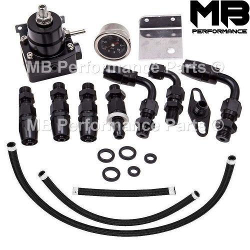 Universal Adjustable Fuel Pressure Regulator Oil Gauge 100PSI AN6 Fitting Kit, US $, image 13