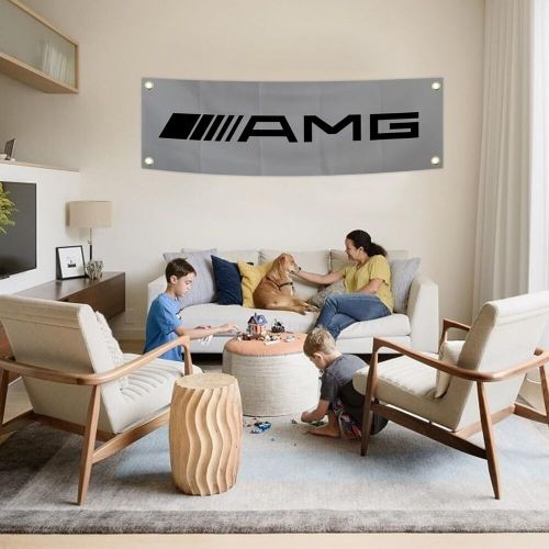 AMG Flag Banner 1.5x5 ft Racing Motorsports 100D Polyester Indoor Outdoor Decor, US $19.95, image 3