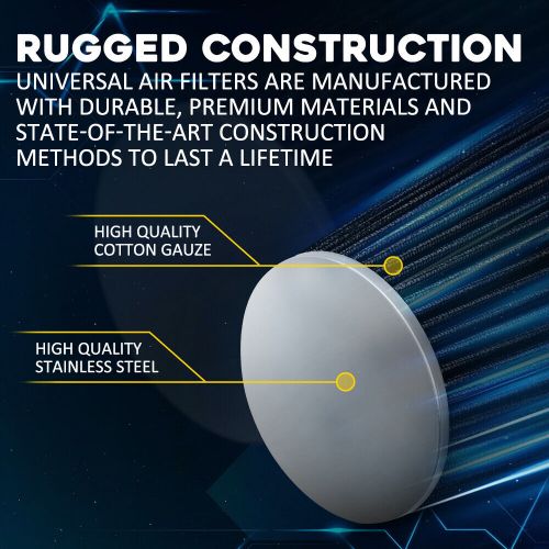 6&#034; black truck 9.25&#039;&#039; long performance high flow air cold intake cone