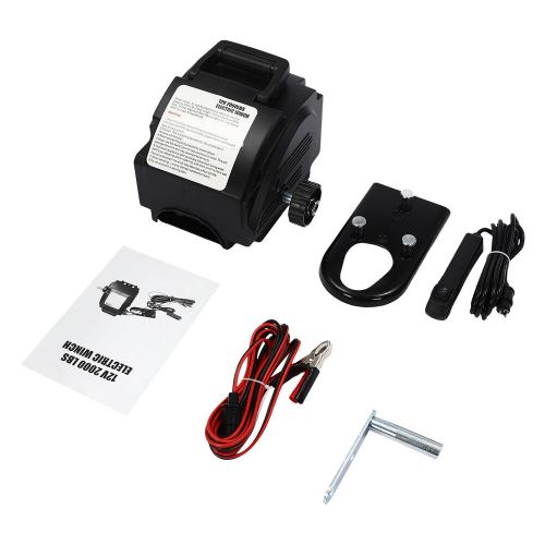 Portable Electric Winch 2000LB Remote Towing Hitch Truck Trailer Boat 300W 12V, US $90.01, image 3