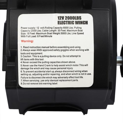 Portable Electric Winch 2000LB Remote Towing Hitch Truck Trailer Boat 300W 12V, US $90.01, image 20