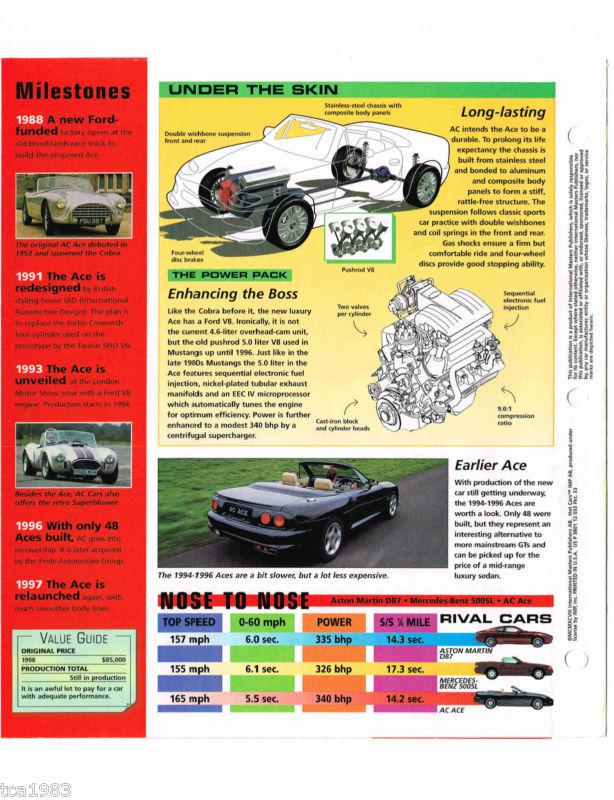 1997 / 1998 AC Cars ACE IMP Brochure, US $8.00, image 4