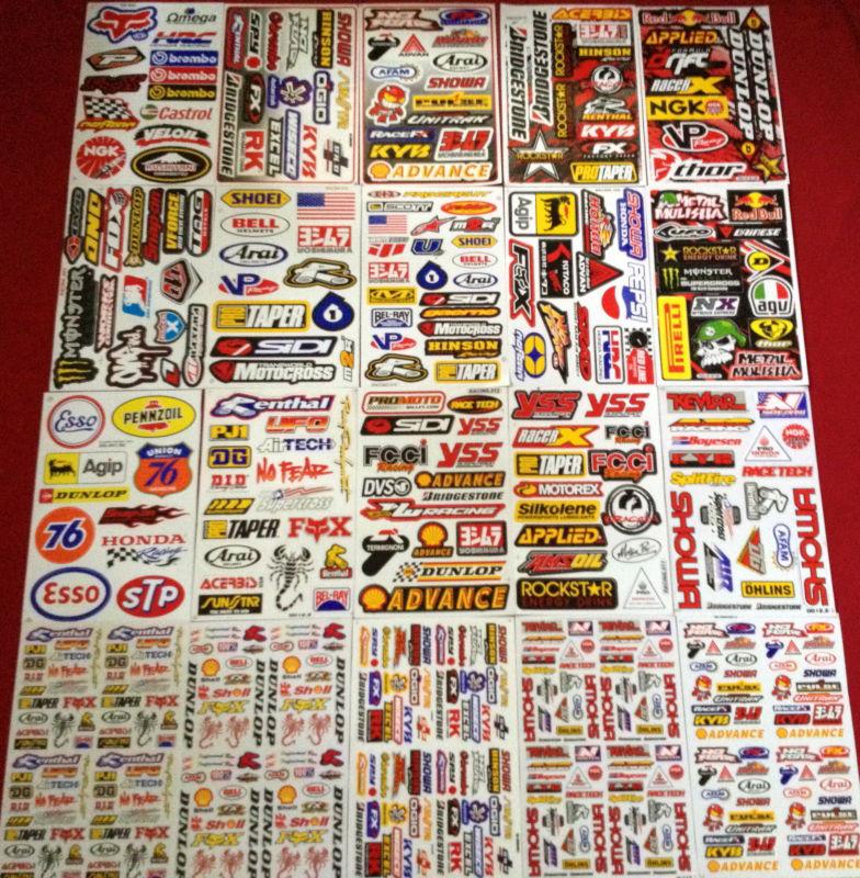 Set 20 sheets moto-gp atv motocross graphic racing sticker decals#rk84h7
