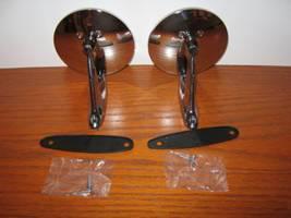 Classic Hot Rod Muscle Low-Profile Chrome Restoration Mirror Pair -NEW Universal, US $29.99, image 5