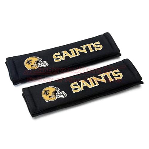 Nfl new orleans saints seat belt shoulder pads, pair, licensed + free gift