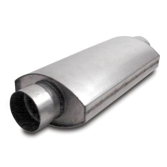 New dynatech oval split-flow racing muffler, 3.5" inlet/outlet, lightweight race