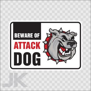 Decal stickers sign signs warning danger caution guard dog dogs 0500 vlvax