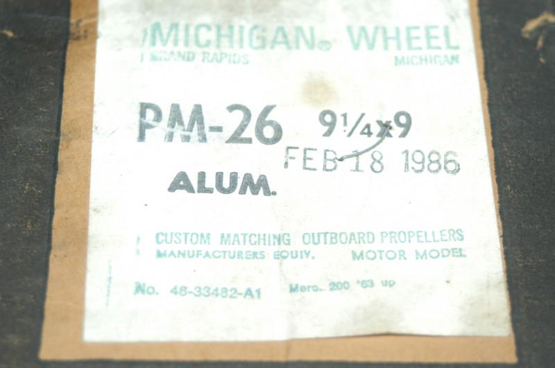 Michigan Wheel Boat Motor Prop PM-26 9 1/4 x 9 Aluminum, US $40.00, image 2