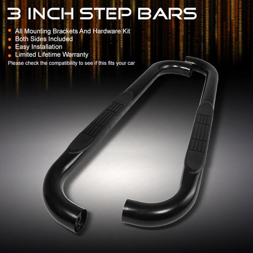 09-13 f250/350 sd standard cab 3" black powder coated side step nerf bar pair