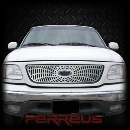 Ford f150 99-03 honeycomb-style spider web polished stainless truck grill add-on