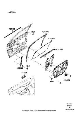 8g1z5421596a ford run - door glass