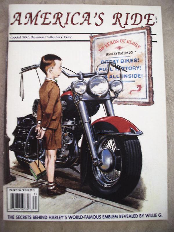 America's ride -  rare - harley davidson's 90th anniversary reunion magazine