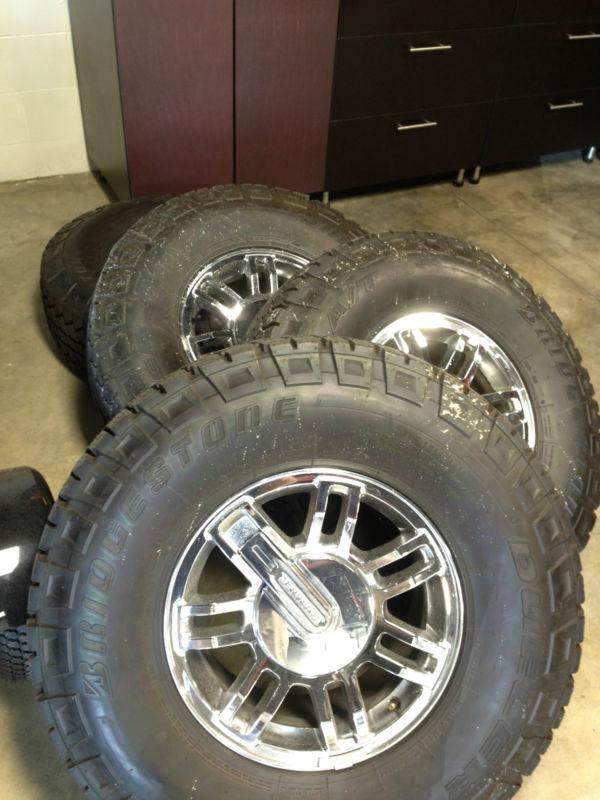 16" 2006-2009 hummer chrome h3 factory alloy wheels bridgestone at set of 5