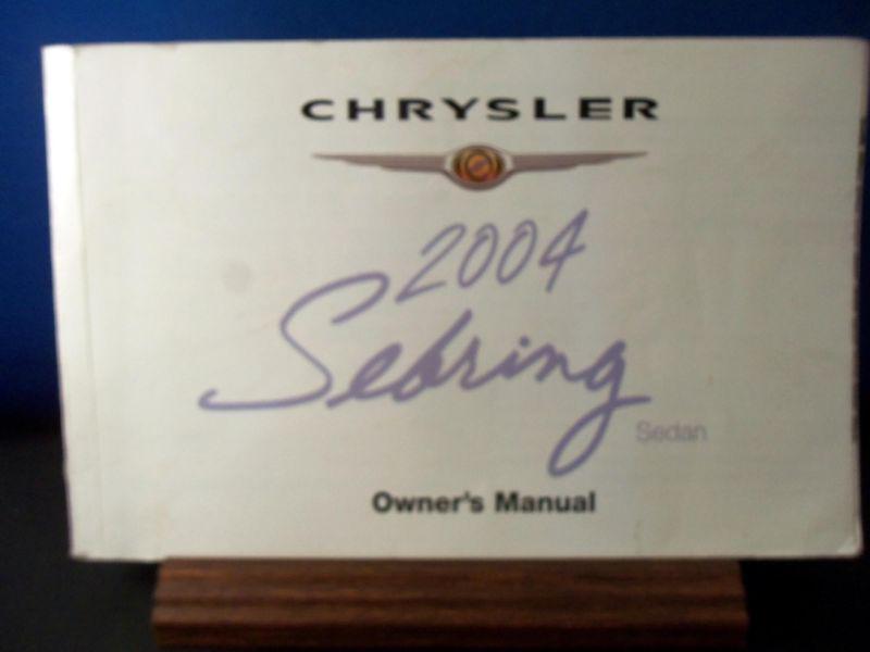 2004 chrysler sebring sedan owners manual with supplements and the cover 04