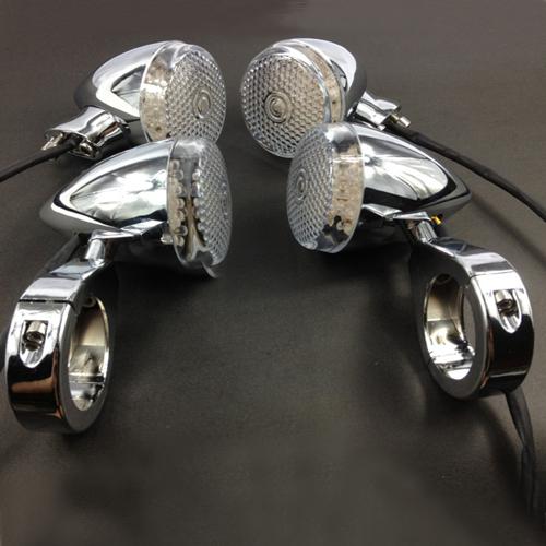 Chrome turn signal fog light 41mm relocation fork clamp for harley shadow v-star