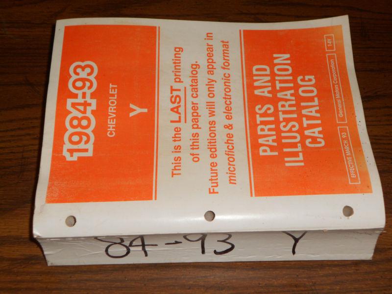 1984-1993 CHEVROLET CORVETTE PARTS CATALOG / ORIGINAL TEXT & ILLUSTRATIONS BOOK, US $97.50, image 2