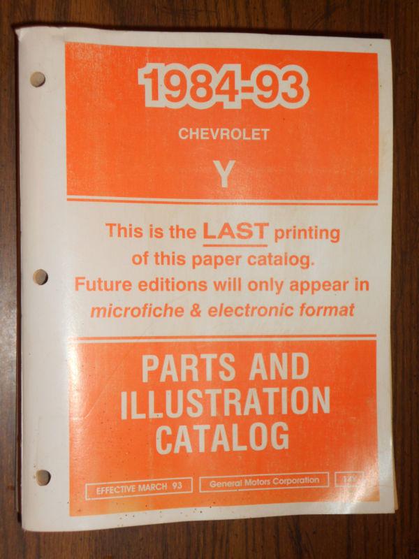 1984-1993 CHEVROLET CORVETTE PARTS CATALOG / ORIGINAL TEXT & ILLUSTRATIONS BOOK, US $97.50, image 3