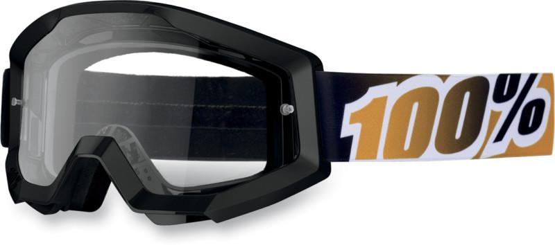 100% strata-mx motocross adult goggles,black/mandarina(black/orange), clear lens