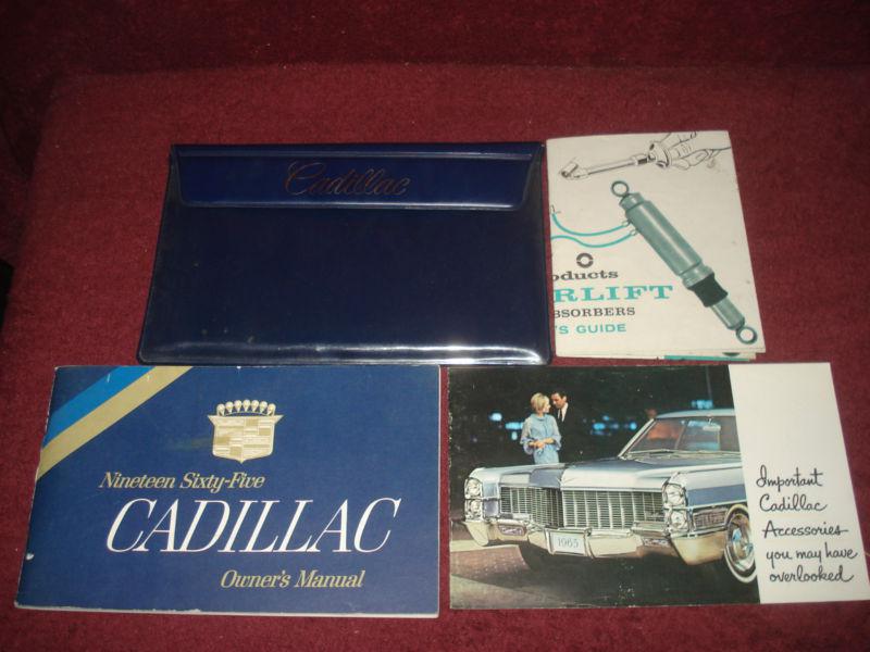 1965 cadillac owner's manual with sleeve and accessories book / nice originals!!