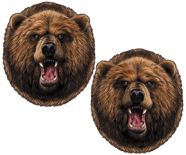 Grizzly bear decal set 4"x3.5" alaskan kodiak brown hunting vinyl sticker zu1