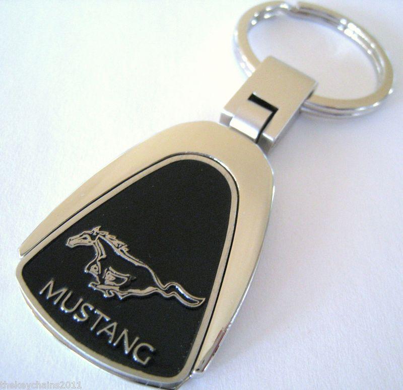 Mustang black ford key chain ring fob  pony svt gt 5.0 rare ~black