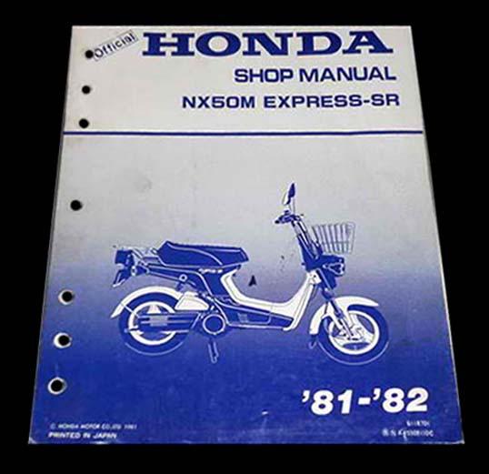 1981-82 honda scooter nx50 nx50m express sr moped nx 50 repair manual