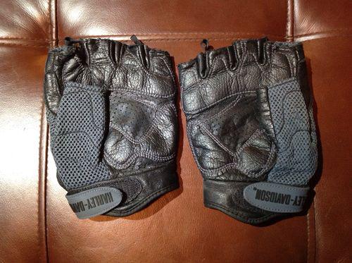Harley davidson half mesh protective knuckle riding gloves mens l