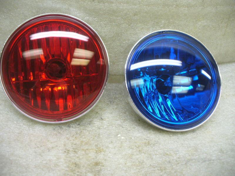 Harley flhp/flhtp red & blue spot lamp housings.