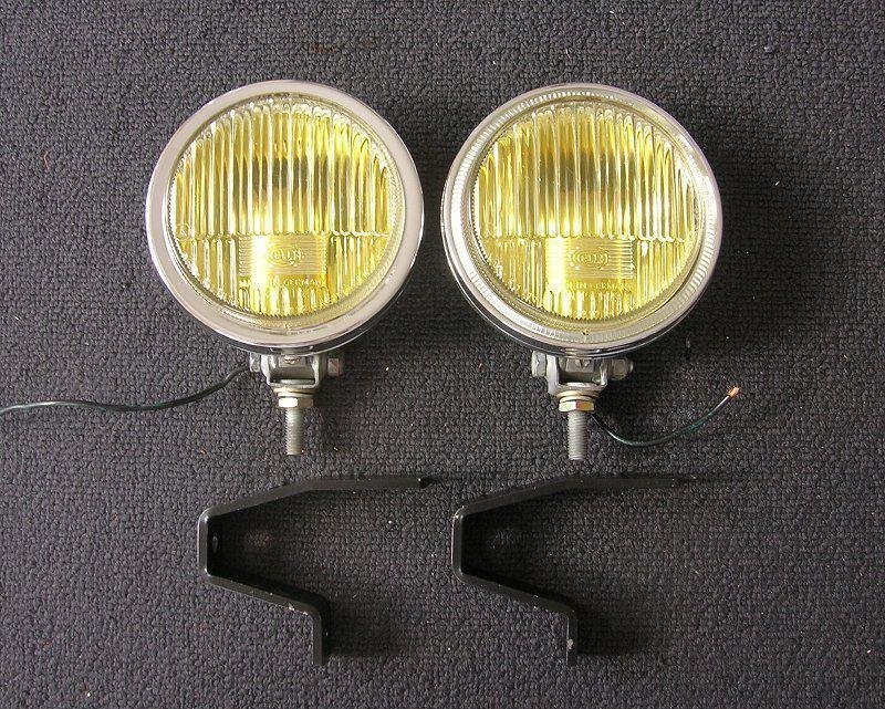 Porsche 911 hella 118 fog lights set (lamps + new horn gutter brackets holder)