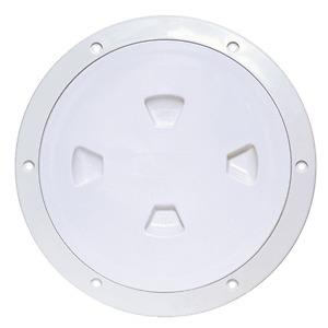 Brand new - beckson 8" smooth center screw-out deck plate - white - dp80-w