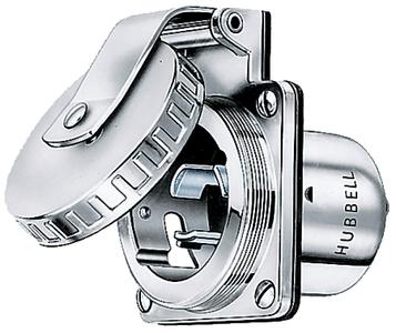 Hubbell power inlet stainless steel 50a/125v hbl503ss