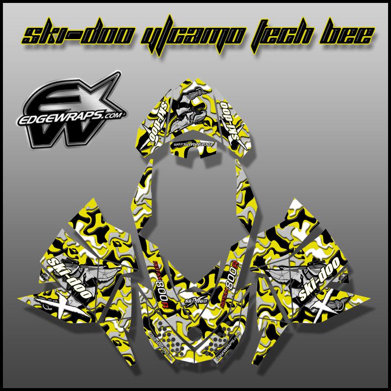 Ski doo rev, xp, mxz, renegade, summit, freeride,- 8/12 y/camo tech bee 800