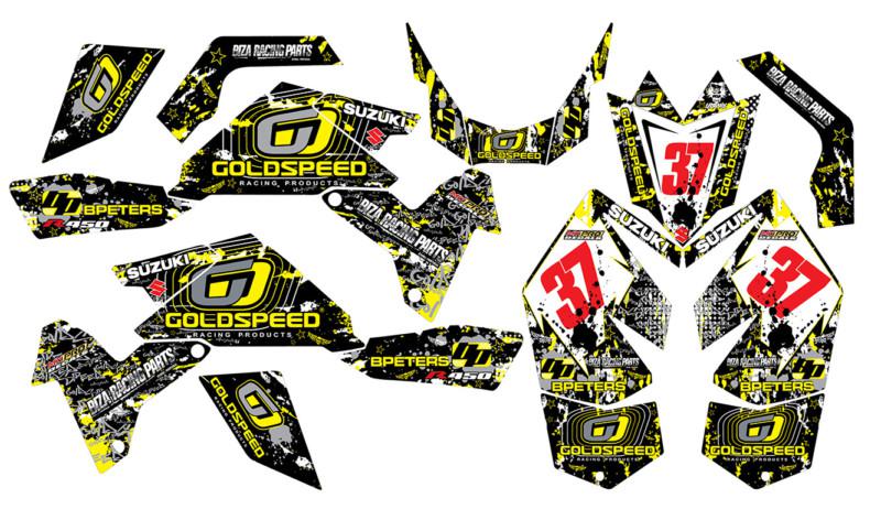 Ltzr 450 ltr450 suzuki graphics kit ltr golden speed decal kits