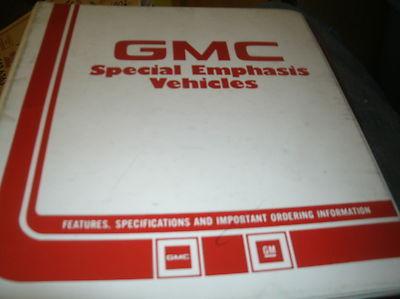 1980's gmc truck special emphasis vehicles dealership album binder alone
