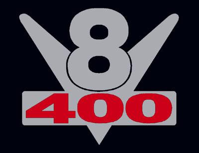 2 chrome 400 v8 emblem decal set chevy buick olds pont stickers