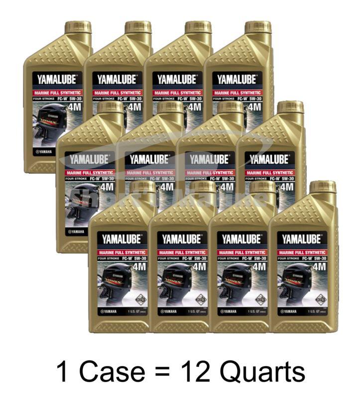 Yamaha yamalube 4-stroke outboard 5w-30 full synthetic 4m fc-w oil 12 quarts