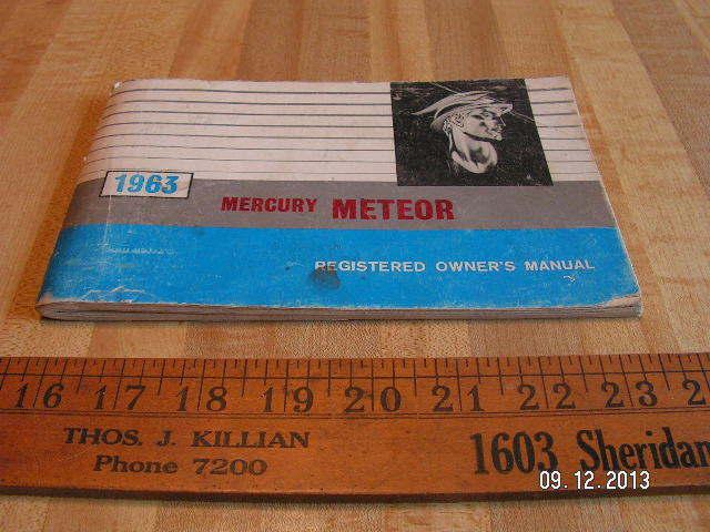1963 mercury meteor original owner's / owners manual