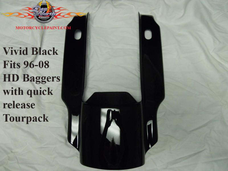  harley rear fender stretched extension vivid black /with tour pack holes