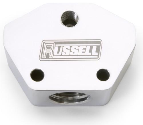 Russell 650421 fuel block; billet y block w/an port