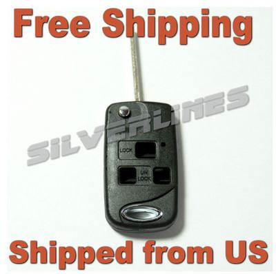 Uncut lexus replacement 3 buttons keyless entry flip fob key shell - lf