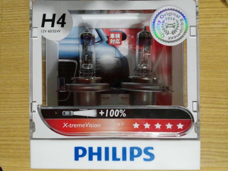 New ver. philips h4  x-treme vision+100% more light 3350k 12342 xvs2