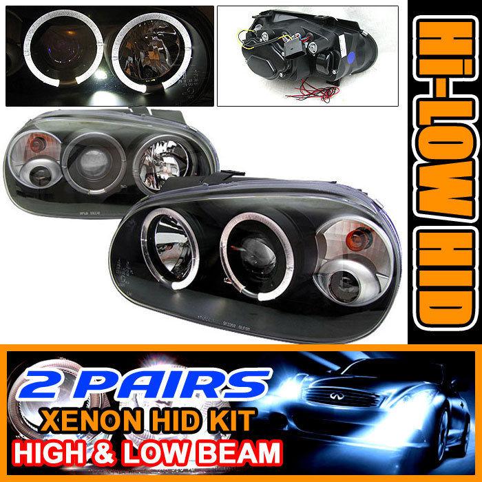 Buy 2 SETS HID 9905 GOLF MK4 HALO PROJECTOR HEADLIGHTS + FOG in La
