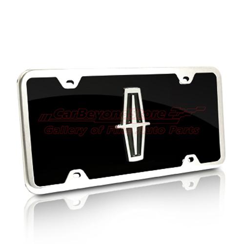 Buy Lincoln 3D Logo Black Acrylic License Plate + Chrome Frame, Made in