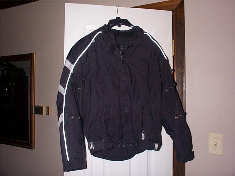 Cortech lrx black ladies motorcycle jacket xl reflective piping xt padding nice 