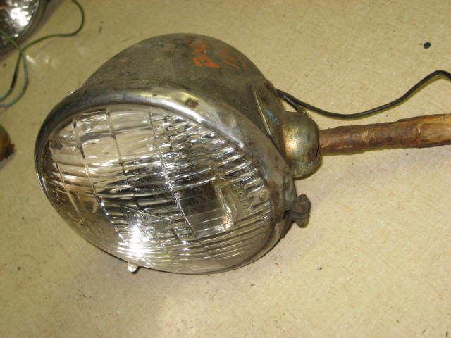 Lqqk! vintage fog king teleoptic 12v driving light lamp copper brass guide t3